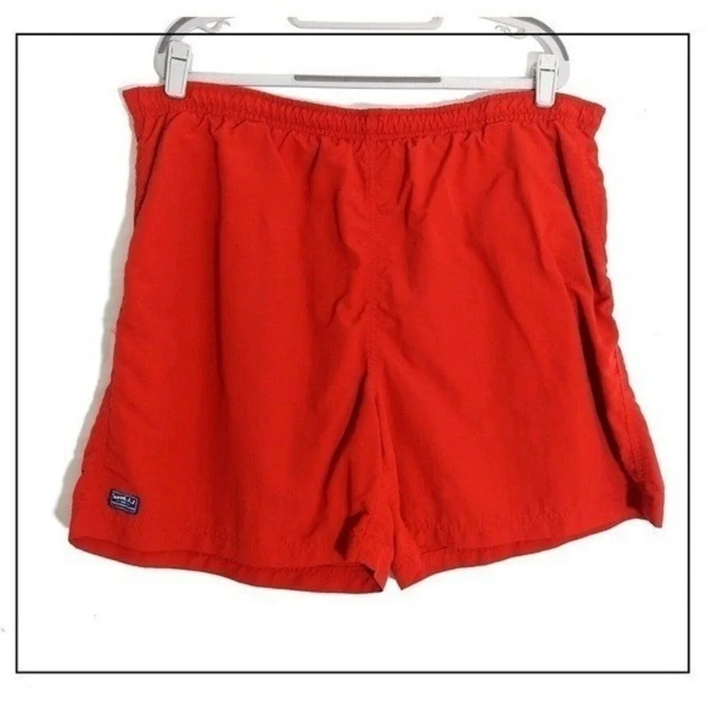 L.L.Bean Swim Trunks Men XL Red Quick Dry Mesh Lined Beach Vacation Board Shorts